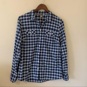 Eddie Bauer Travex “On the Go Performance” Long Sleeve Shirt, Size Medium, Blue